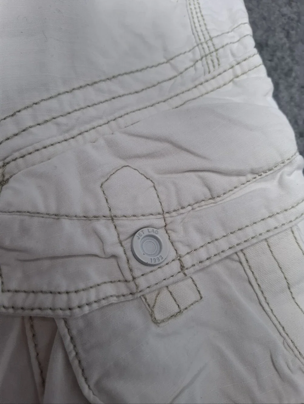 Jet Lag Cargo Shorts Camp Rugged Withe / Cream Utility Baggy Mens Size 36